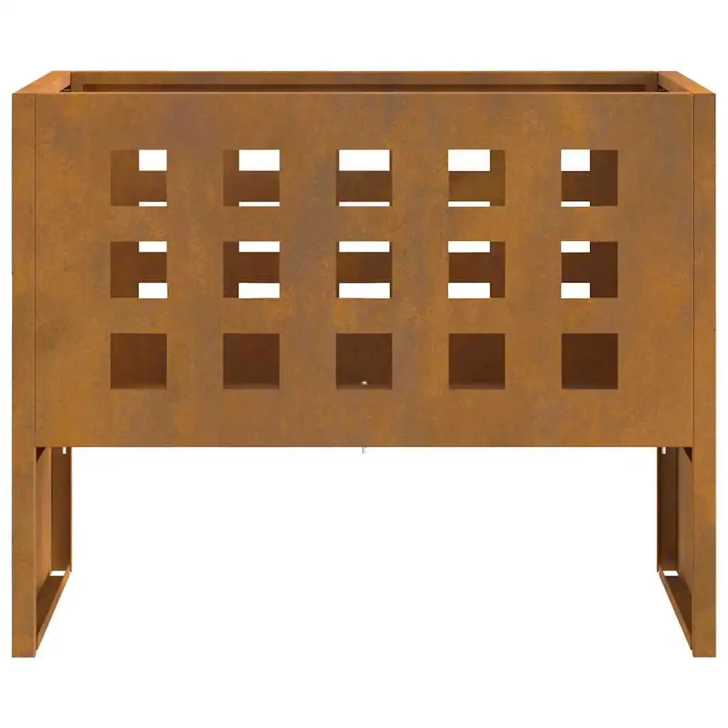 Rectangular Fire Pit Corten Steel 50X30X40 cm Outdoor Garden Patio Heater Fireplace