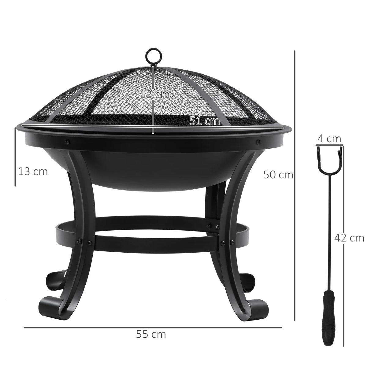 Brasero extérieur Ø55×50 cm