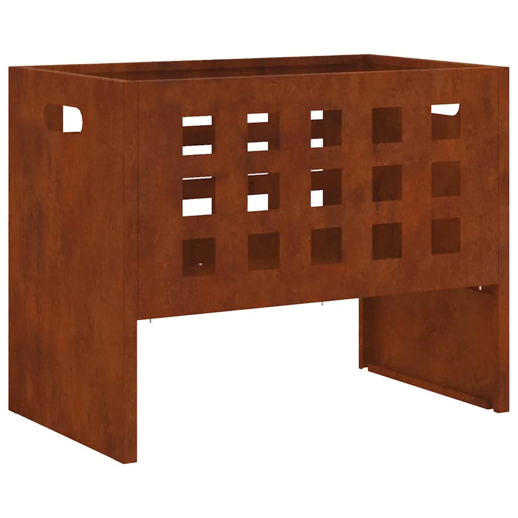 Rectangular Fire Pit Corten Steel 50X30X40 cm Outdoor Garden Patio Heater Fireplace