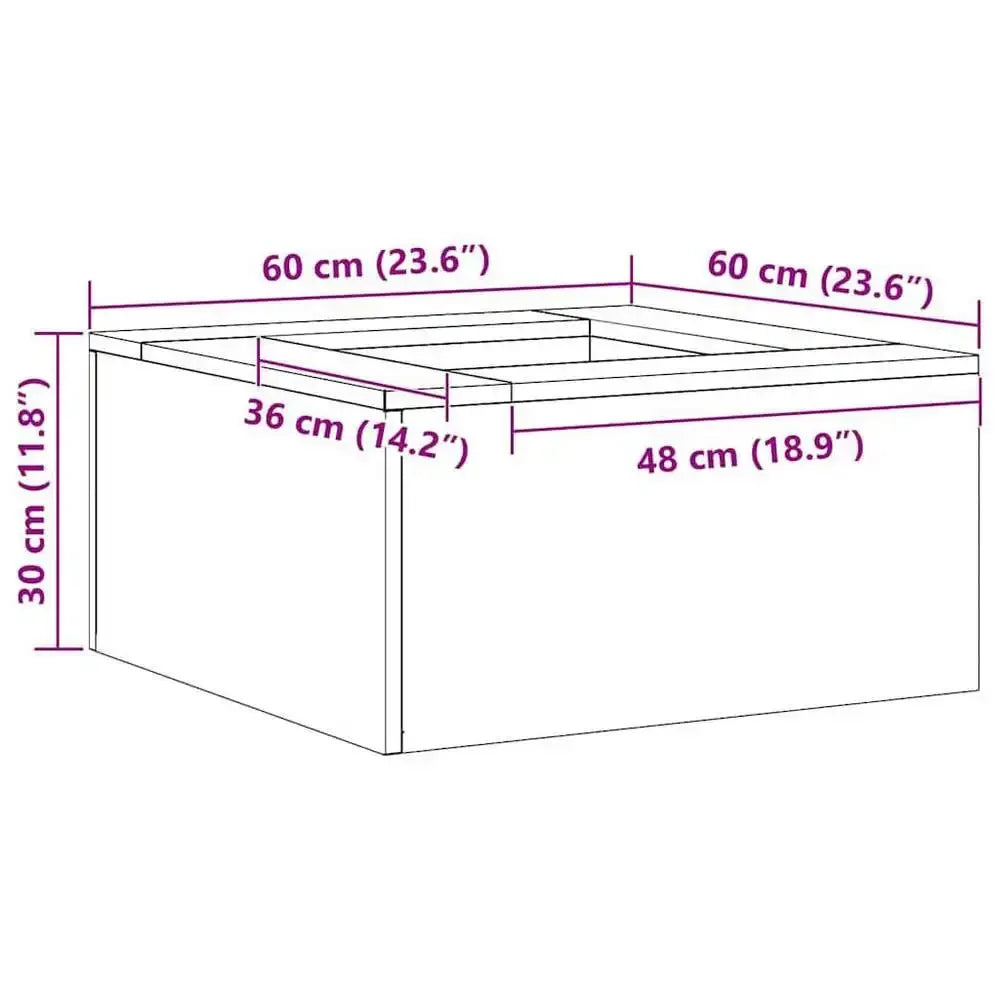 Outdoor Fire Pit, Brown Weathering Steel Square Design, Durable Construction For Garden Patio BBQ Gathering, 60x60x30 Cm