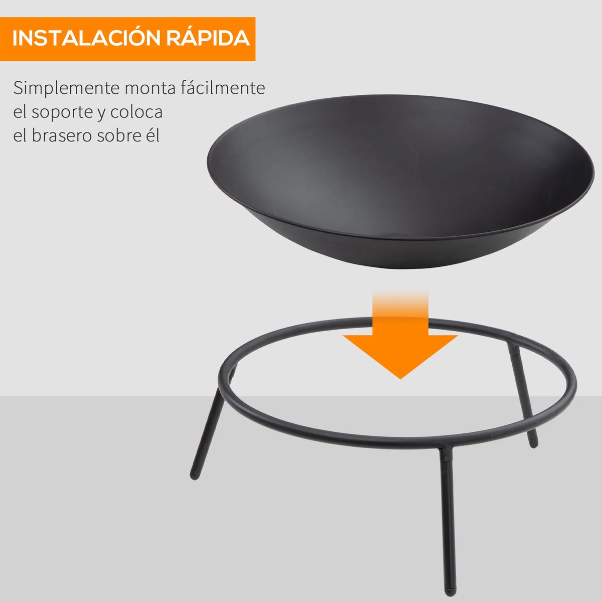 Outsunny Outdoor Garden Brazier with Poker for Terrace Fires Ø47X21 cm
