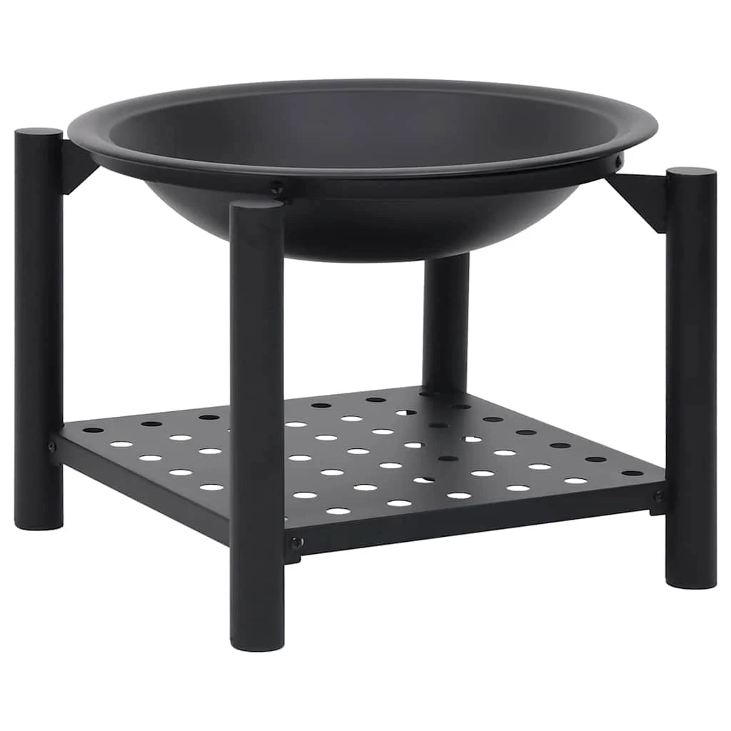 Fire Bowl with Poker 54X54X55 cm Steel Outdoor Fire Pit Garden Patio Wood Burning
