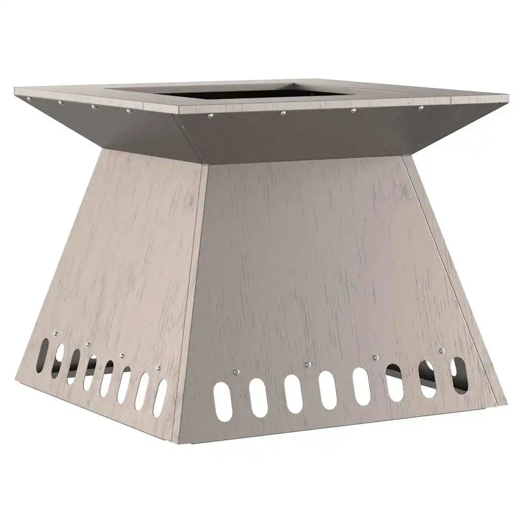 Fire Pit Corten Steel Outdoor Garden Patio Fireplace 48X48X40 cm Wood Burning Charcoal Bbq
