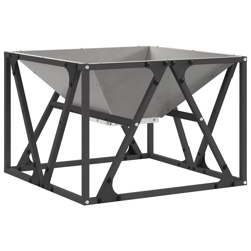Fire Pit Square 50X50X35 cm Corten Steel Outdoor Garden Patio Fire Bowl Wood Burning Bbq Brazier